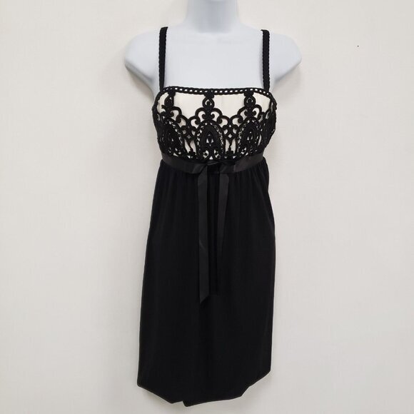 Vintage Jessica Mcclintock Womens Babydoll Mini Dress‎ Size 4 Cocktail Y2K NWT - Picture 1 of 10